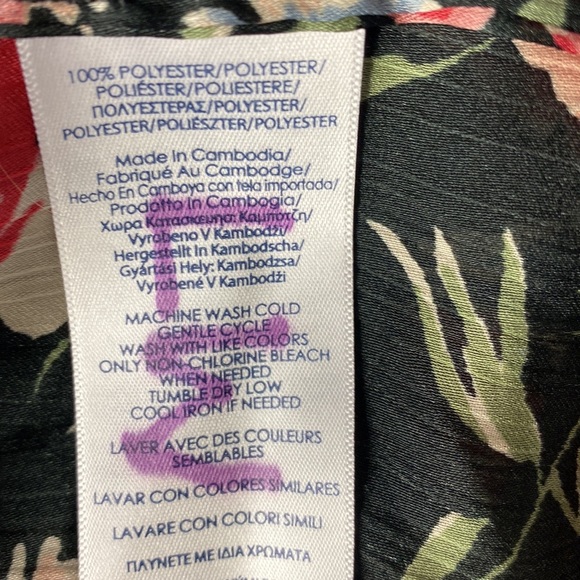 Chaps 1x Bell Sleeve Floral Tunic Top - Picture 8 of 8